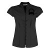 Women's continental blouse mandarin collar cap sleeve (tailored fit) Thumbnail