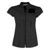 Women's continental blouse mandarin collar cap sleeve (tailored fit) Thumbnail