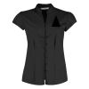 Women's continental blouse mandarin collar cap sleeve (tailored fit) Thumbnail