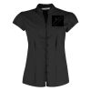 Women's continental blouse mandarin collar cap sleeve (tailored fit) Thumbnail