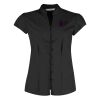 Women's continental blouse mandarin collar cap sleeve (tailored fit) Thumbnail