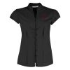 Women's continental blouse mandarin collar cap sleeve (tailored fit) Thumbnail
